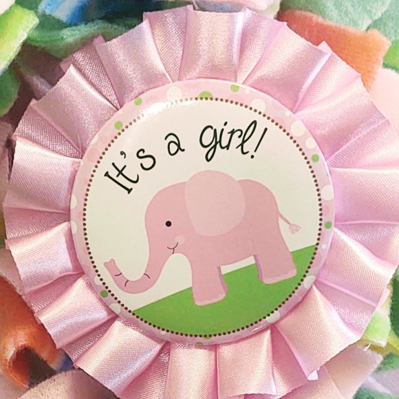 Hand Crafted Baby Girl Heart Shape Fleece Pink Green Multi Fabric Rag Wreath 16" - Picture 5 of 8